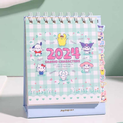 sanrio monthly desk calendar 2024 stickers to do list