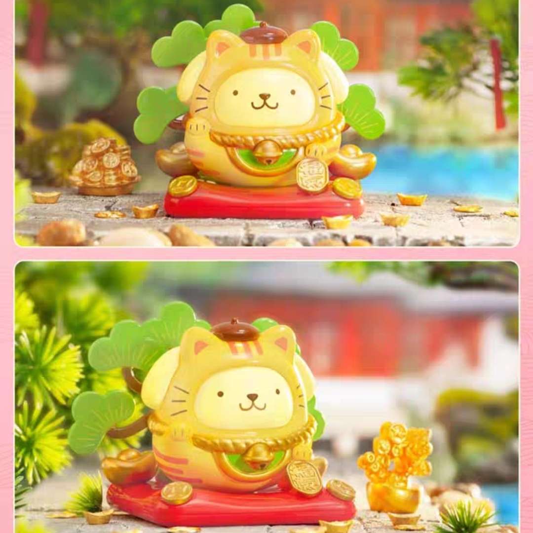 sanrio pompompurin roly-poly lucky blessing toy figure blind box