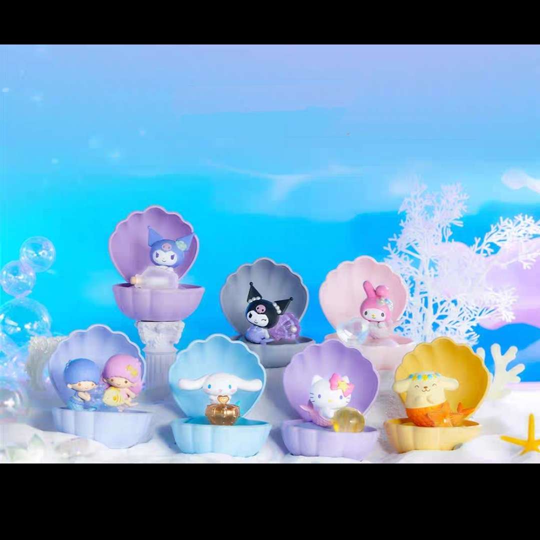 Sanrio Pearl Mermaid Shell Blind Box Figure Hello Kitty Kuromi & More!