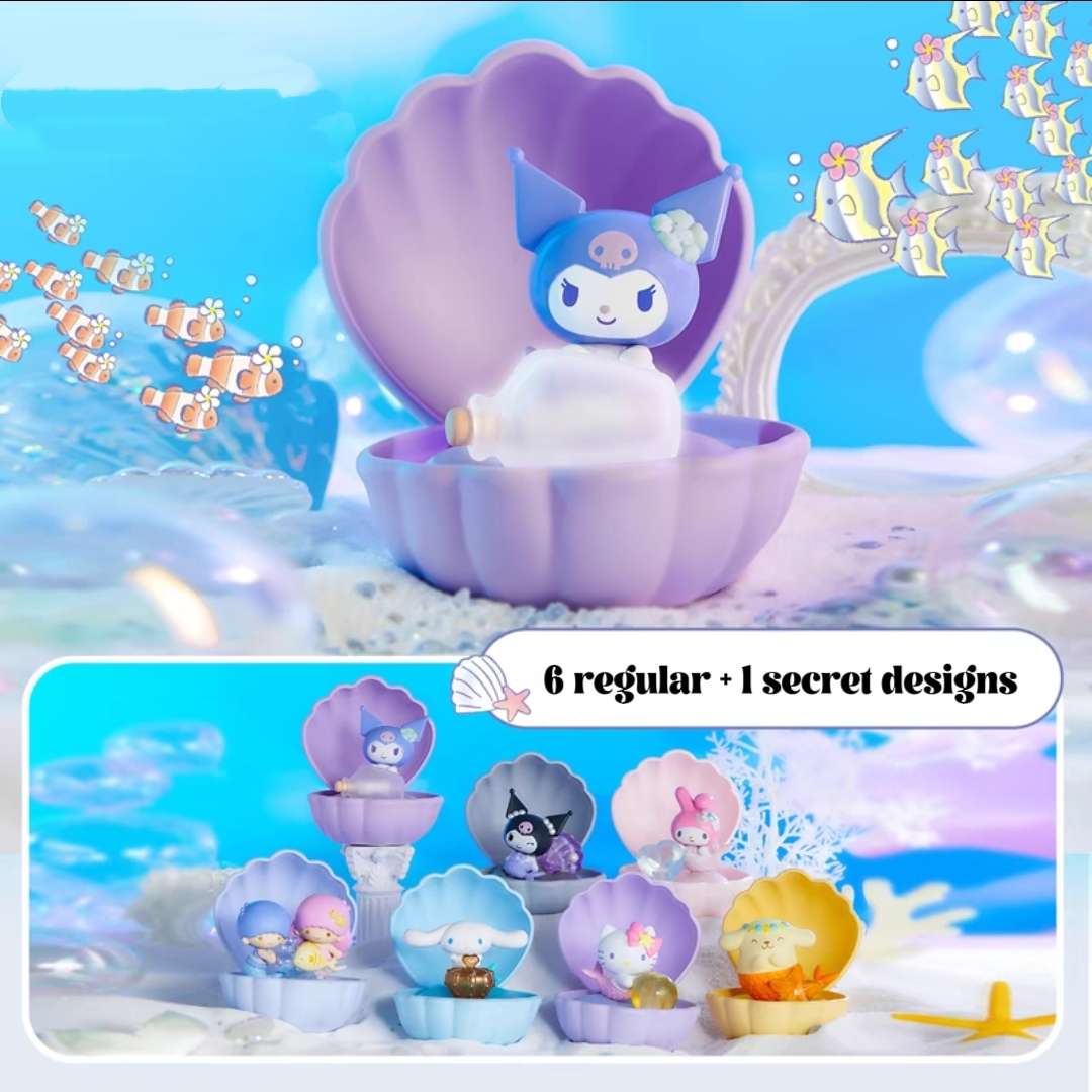 Sanrio Pearl Mermaid Shell Blind Box Figure Hello Kitty Kuromi & More!