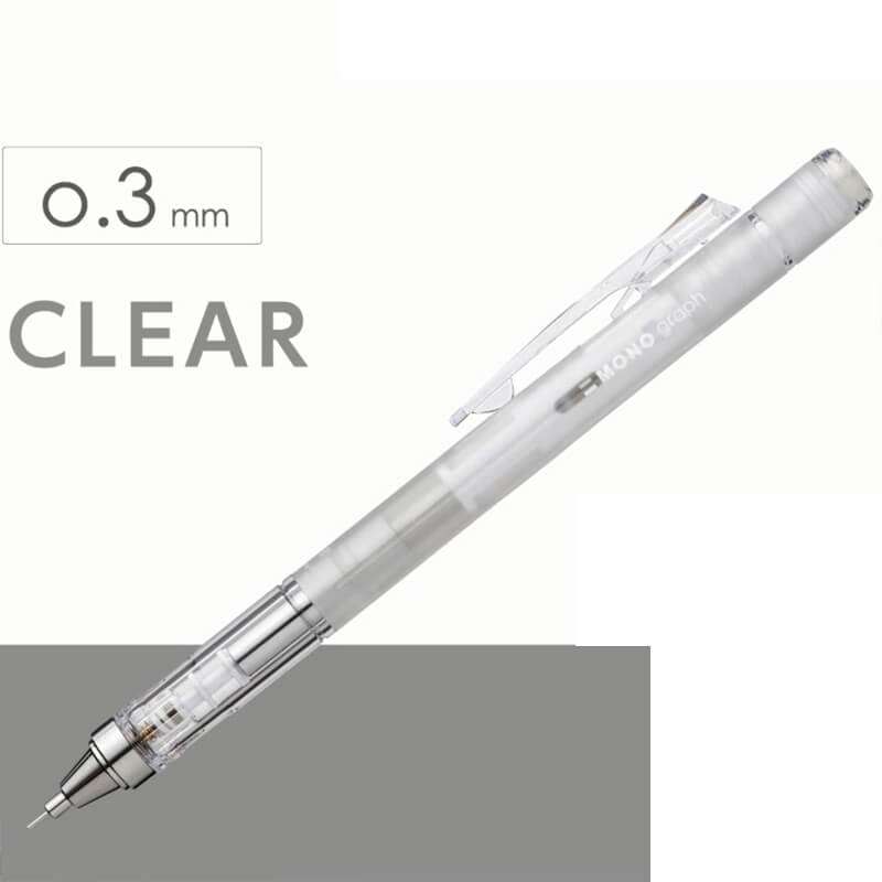 tombow mono graph mechanical pencil clear 0.3mm