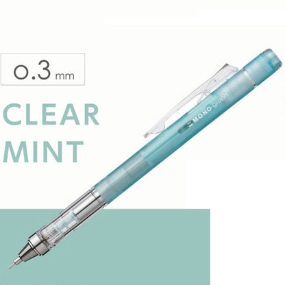tombow mono graph mechanical pencil clear mint 0.3mm