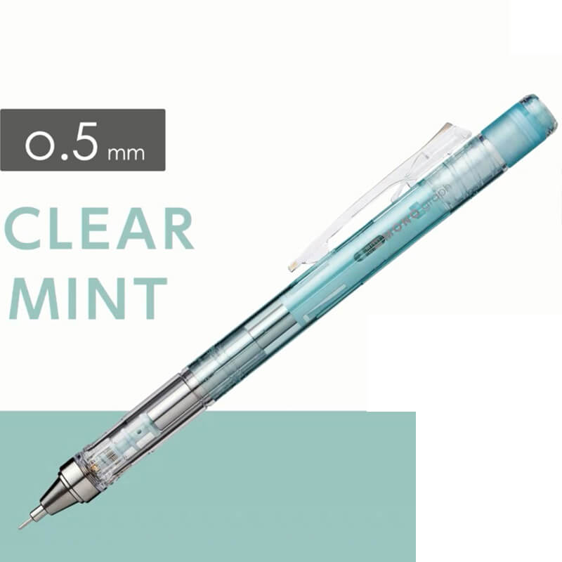 tombow mono graph mechanical pencil clear mint 0.5mm