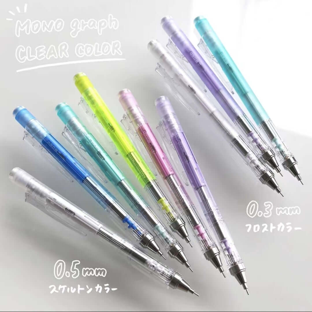 tombow mono graph mechanical pencil clear colors
