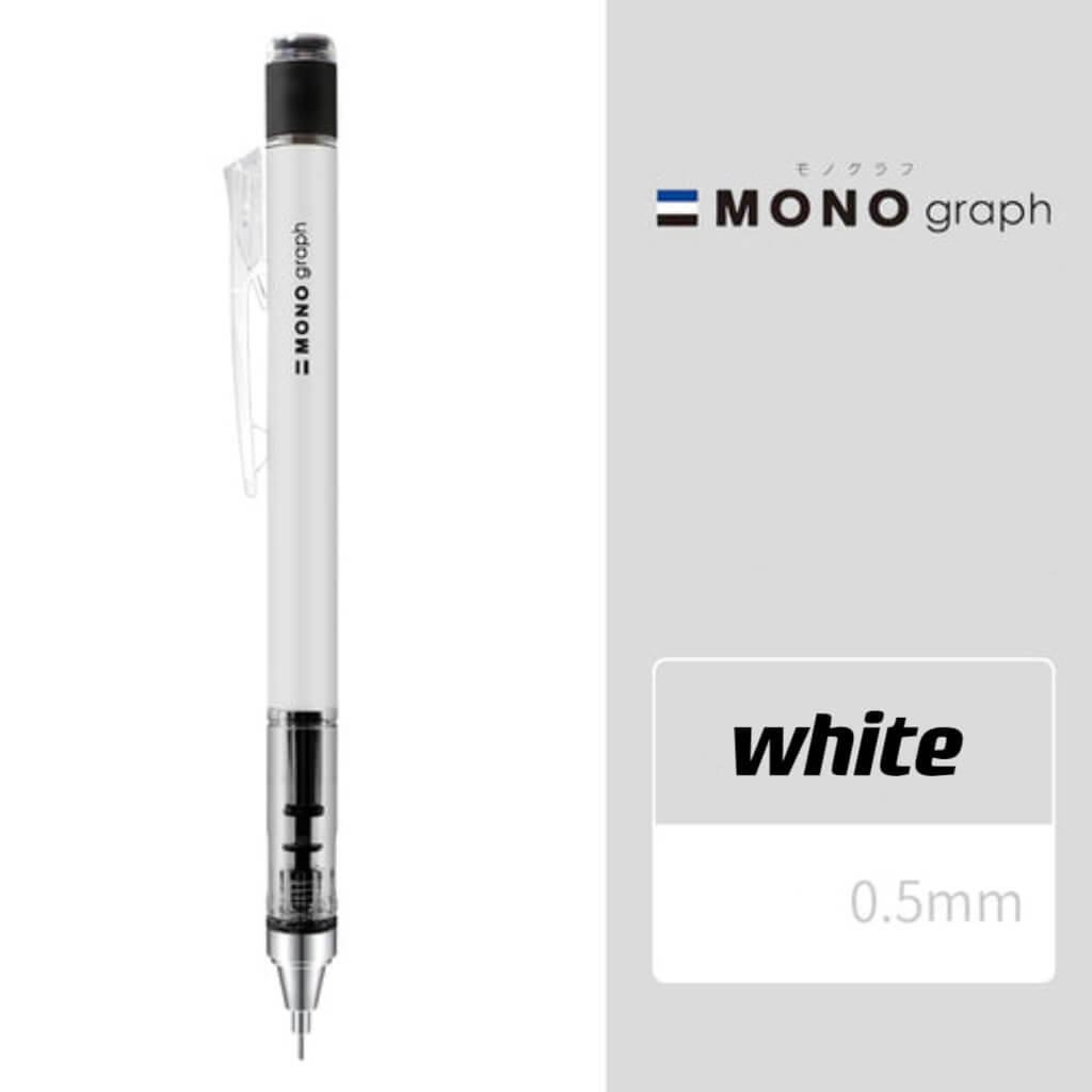 tombow mono graph mechanical pencil cool white