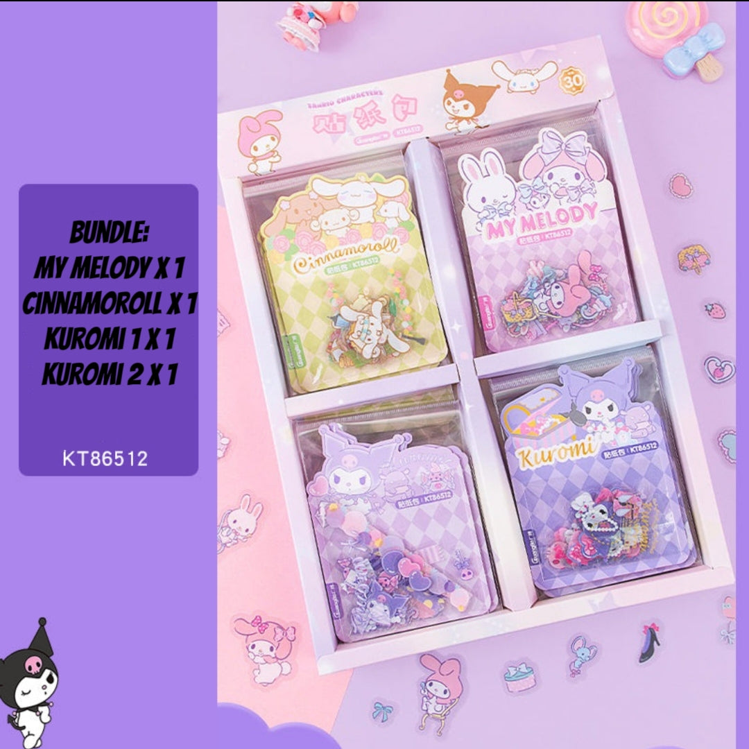 Sanrio Kuromi My Melody Cinnamoroll Sticker Pack Bundle