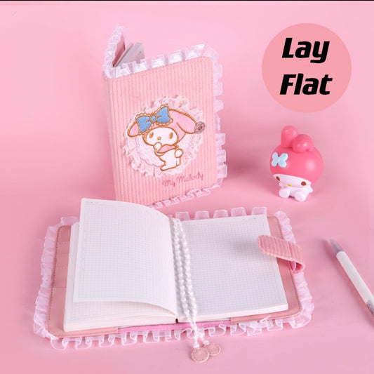 Sanrio My Melody Lace Trimmed Embroidered A6 Planner Journal with cover